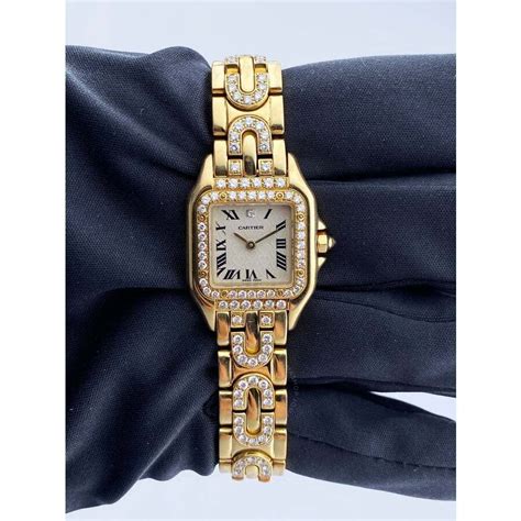 cartier watch women auction|cartier panthere watch used.